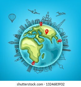 Travel destination vector concept