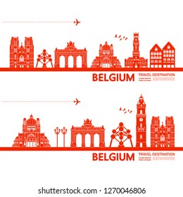 ฺฺBelgium Travel Destination Vector illustration.