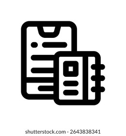 travel diary app line icon. Clean and minimalist vector icon for websites, mobile apps, presentations, and logos. Fully scalable and customizable for any project.