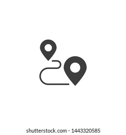 Travel Distance vector glyph style icon