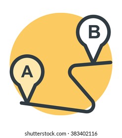 Travel Distance Vector Icon