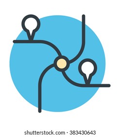 Travel Distance Vector Icon 
