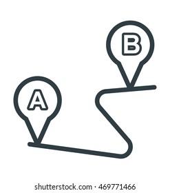 Travel Distance Vector Icon