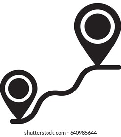 Travel Distance Vector Icon
