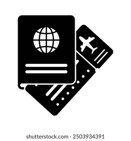 Travel document, boarding pass, passport and ticket vector illustration