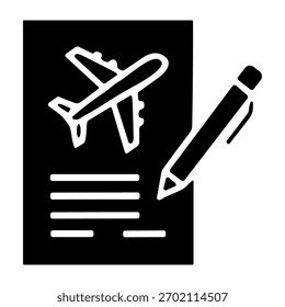 Icono de documento de viaje o logotipo aislado símbolo de Ilustración vectorial - iconos de vector de estilo negro de alta calidad