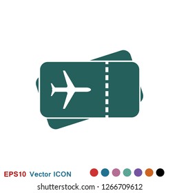 Travel documents icon, passport with tickets flat icon isolated. Concept travel and tourism