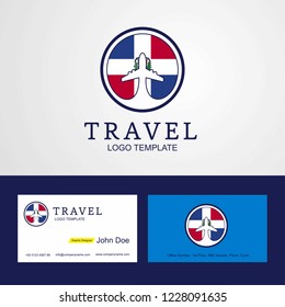 Travel Dominican Republic Creative Circle flag Logo and Business card design