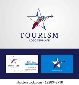 Travel Dominican Republic flag Creative Star Logo and Business card design