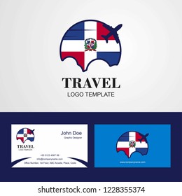 Travel Dominican Republic Flag Logo and Visiting Card Design