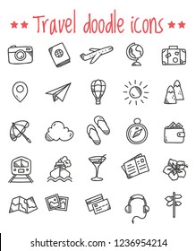 Travel doodle icons
