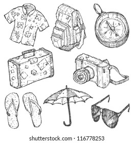 Travel Doodle Vector Set