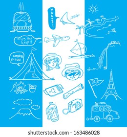 travel doodle wallpaper