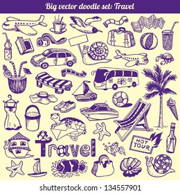 Travel Doodles Collection Vector Set