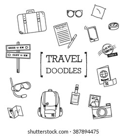 Travel doodles set