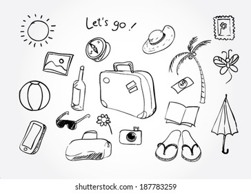 Travel doodles. Vector illustration.