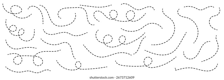 travel dotted line trip dashed trace destination track plan, path vector design.