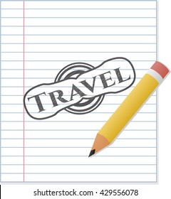 Travel draw with pencil effect