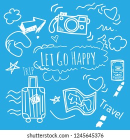 Travel drawing vector trip