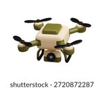Travel Drone with Camera icon 3d render concept of drone camera icon aerial photography for summer travel icon vector illustration
