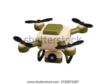 Travel Drone with Camera icon 3d render concept of drone camera icon aerial photography for summer travel icon vector illustration