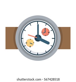 Travel dual time watch clock flat vector icon that shows concept such as precision, mechanism, gift, can be use for personal or commercial use