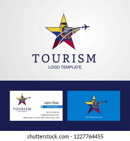 Travel Easter Island Rapa Nui flag Creative Star Logo and Business card design