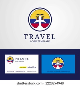 Travel Easter Island Rapa Nui Creative Circle flag Logo and Business card design