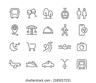 Travel - Editable Stroke Line Icons