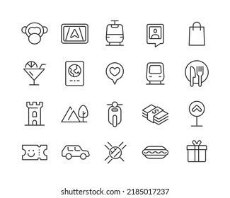 Travel - Editable Stroke Line Icons Set