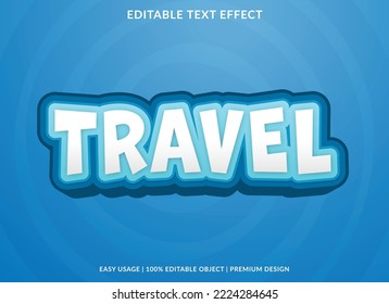 travel editable text effect template with abstract background use for business logo and brand