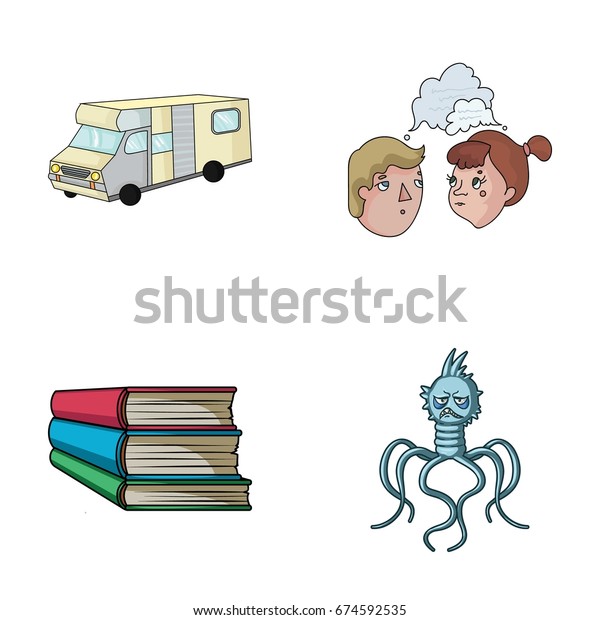 Travel, education and other web
icon in cartoon style.finance, medicine icons in set
collection.
