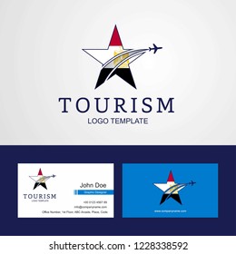 Travel Egypt flag Creative Star Logo and Business card design