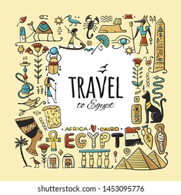 Travel to Egypt. Greeting card for your design