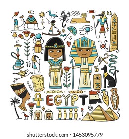 Travel to Egypt. Greeting card for your design