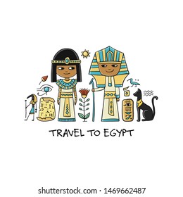 Travel to Egypt. Greeting card for your design