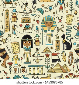 Travel to Egypt. Seamless pattern for your design