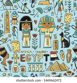 Travel to Egypt. Seamless pattern for your design