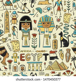 Travel to Egypt. Seamless pattern for your design