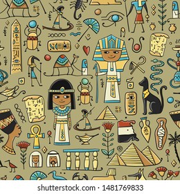 Travel to Egypt. Seamless pattern for your design