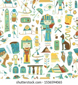 Travel to Egypt. Seamless pattern for your design. Vector illustration