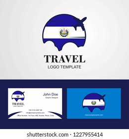 Travel El Salvador Flag Logo and Visiting Card Design