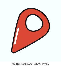 Travel element of colorful set. An inviting travel-themed artwork adorned with outlined map point spark curiosity about the journey and exploration ahead. Vector illustration.