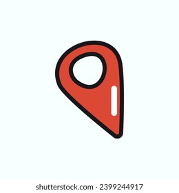 Travel element of colorful set. A travel-themed illustration with a colorful, outlined design of a point on a map highlight a specific destination in a vibrant and dynamic way. Vector illustration.