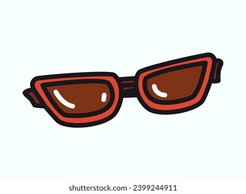 Travel element of colorful set. A vibrant travel-themed design featuring colorful contoured sunglasses that represent the vibrancy of travel in a playful way. Vector illustration.