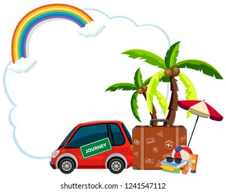 Travel element on blank template illustration