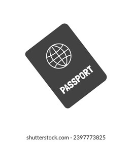 Travel element of set in black line design. This black and white image in contour style is a kind of reminder that the passport is the most important thing in the trip. Vector illustration.