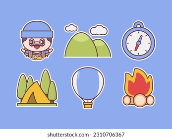 travel element vector collection with different objects