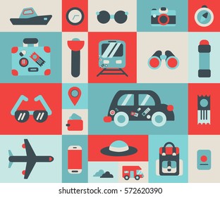 Travel elementst.Concept for poster, card, background. Vector illustration