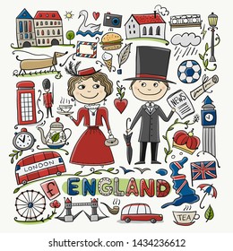 Travel to England. Greeting card for your design